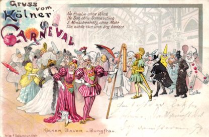 Köln, Carneval, Farb-Litho, 1897 nach Zwickau versandt