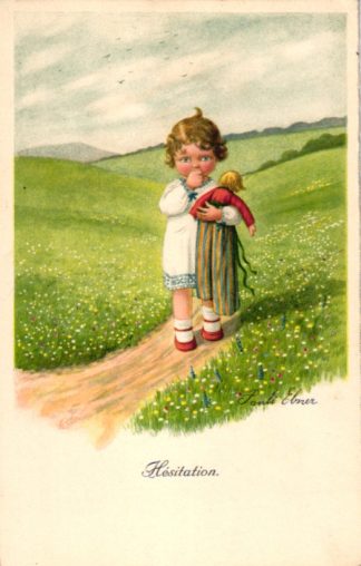 Mädchen mit Puppe, um 1910, sign. Pauli Ebner