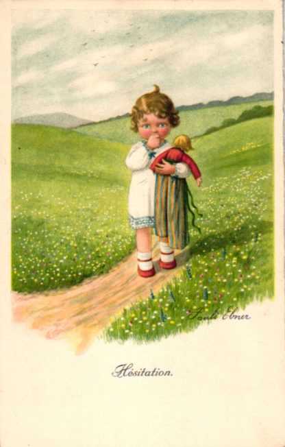 Mädchen mit Puppe, um 1910, sign. Pauli Ebner