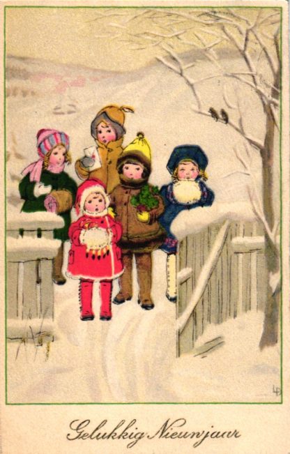 Neujahr, Kinder, sign. Lia Döring, 1926