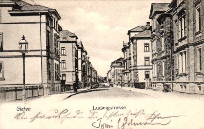 Giessen, Ludwigstrasse, 1904, Bahnpost Cöln-Frankfurt