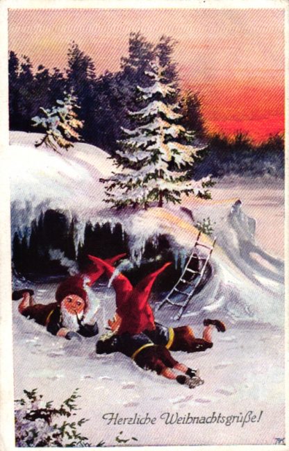 Weihnachten, Zwerge im Wald, um 1910/20