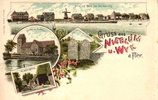 Nieblum und Wyk auf Föhr, Farb-Litho, um 1900/05