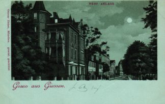 Giessen, Westanlage, Mondschein-AK, um 1900/05