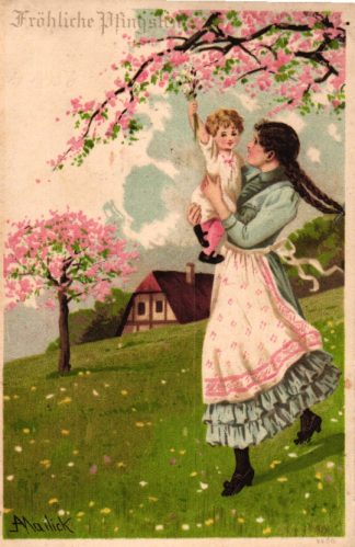 Pfingsten, Mutter mit Kind, sign. Mailick, um 1900/05