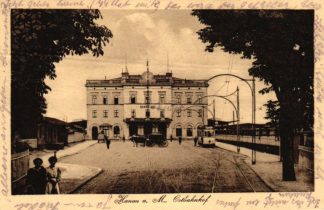 Hanau, Ostbahnhof mit Strassenbahn, 1927