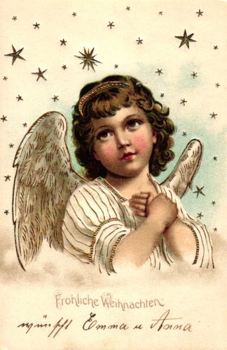 Weihnachten, Engel, Prägekarte, um 1910