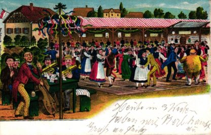 Gau-Algesheim, Gruss von der Kerb, Farb-Litho, 1912