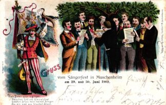 Lich - Muschenheim, Farb-Litho, Sängerfest 1902
