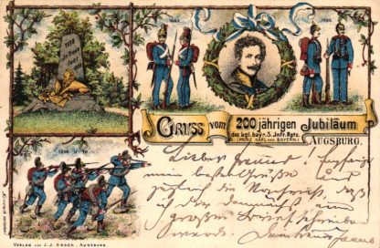 Augsburg, 200 jähriges Jubliläum des kgl. bay. 3 Inft. Regiments