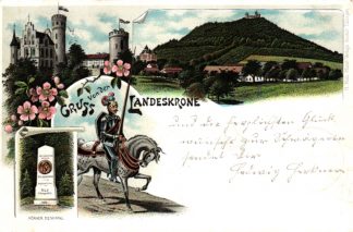 Görlitz, Landeskrone, Farb-Litho, 1896