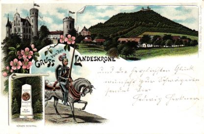 Görlitz, Landeskrone, Farb-Litho, 1896