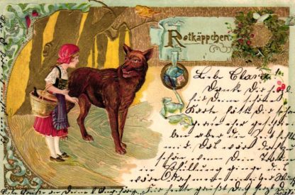 Märchen, Rotkäppchen, Prägekarte, 1902