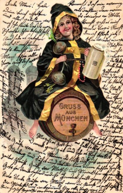 München, Münchner Kindl, Prägekarte, 1900