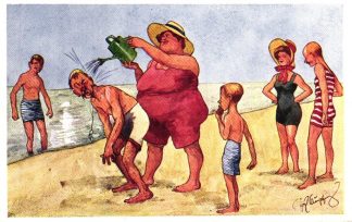 Strand, Meer, Badeurlaub, sign. Schönpflug, um 1910/20
