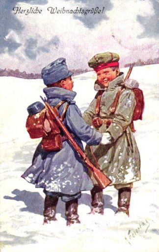 Weihnachten, Kinder als Soldaten, sign. Feiertag, um 1910