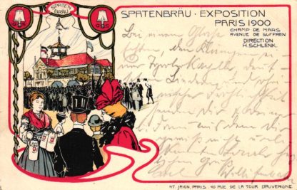 Bier, Spatenbräu, Exposition Paris 1900, Jugendstil-AK