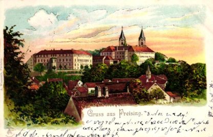 Freising, Farb-Litho, 1901 nach Metten versandt