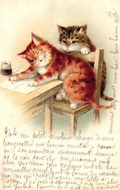 Katzen schreiben einen Brief, 1905