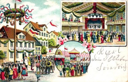 Kirmes, Kirchweih, Jahrmarkt, Farb-Litho, um 1910