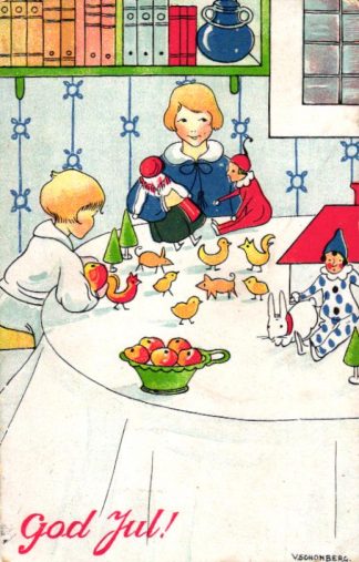 Weihnachten, Kinder, Spielzeug, sign. Schonberg, um 1910/20