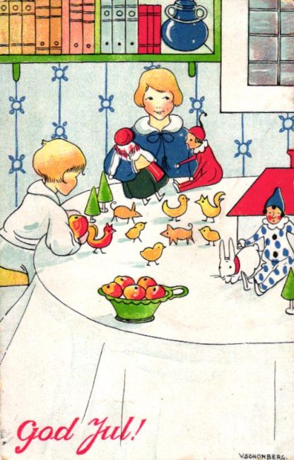 Weihnachten, Kinder, Spielzeug, sign. Schonberg, um 1910/20