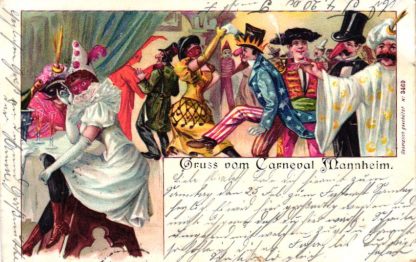 Mannheim "Gruss vom Carneval", Farb-Litho, 1900