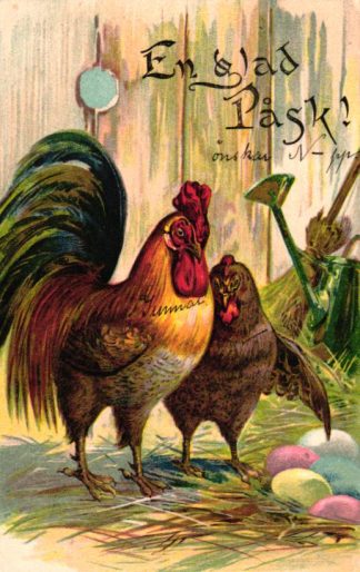 Ostern, Hühner, schwedische AK, um 1910
