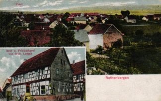 Gründau - Rothenbergen, Gesamtansicht und Bäckerei Lepple, um 1910