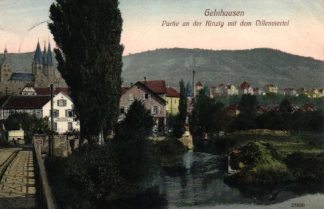 Gelnhausen, Partie an der Kinzig, mit Möbel-Lager Heinrich Jöckel