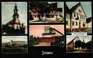 Steinau a.d. Strasse, Mehrbild-AK mit Basaltwerk Rousselle, 1908