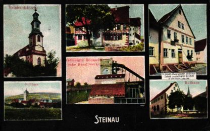 Steinau a.d. Strasse, Mehrbild-AK mit Basaltwerk Rousselle, 1908