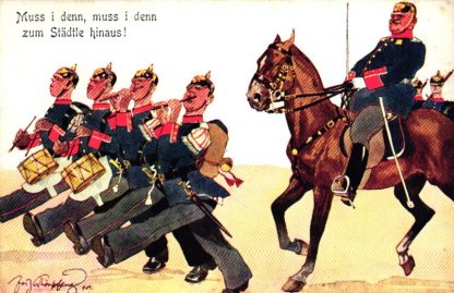 Militär, Soldaten, "Muss i denn zum Städtle hinaus", sign. Schönpflug