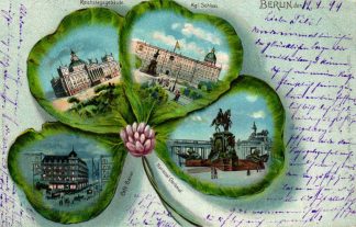 Berlin, Kleeblatt-Litho, 1899 nach Stendal versandt