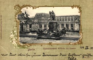 Berlin, Nationaldenkmal Wilhelm des Großen, Passepartout-AK, 1902