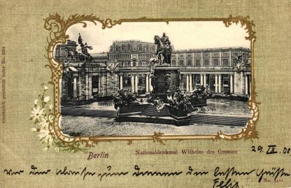Berlin, Nationaldenkmal Wilhelm des Großen, Passepartout-AK, 1902