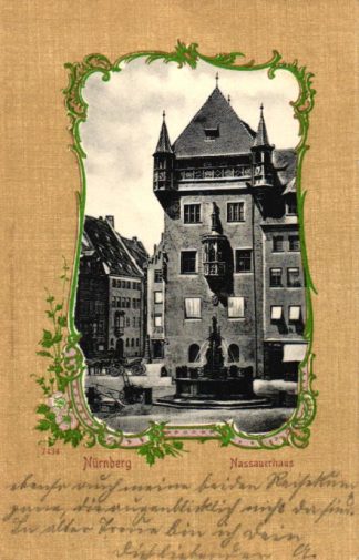 Nürnberg, Nassauerhaus, Passepartout AK, 1906