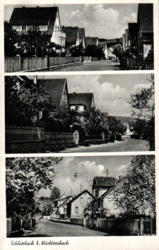 Brachttal - Schlierbach, Mehrbild AK mit drei Straßenansichten, um 1950