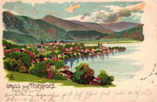 Tegernsee, Künstler-Litho, sign., 1899 nach Passau versandt