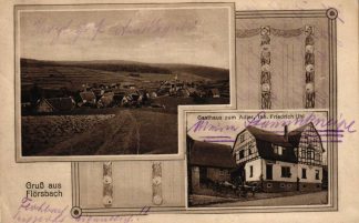 Flörsbachtal - Flörsbach, Mehrbild-AK mit Gasthaus "Zum Adler", Feldpost 1918