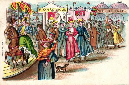 Kirmes, Jahrmarkt, Volksfest, Farb-Litho, 1907