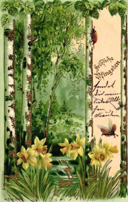 Pfingsten, Bäume, Blumen, Maikäfer, 1902